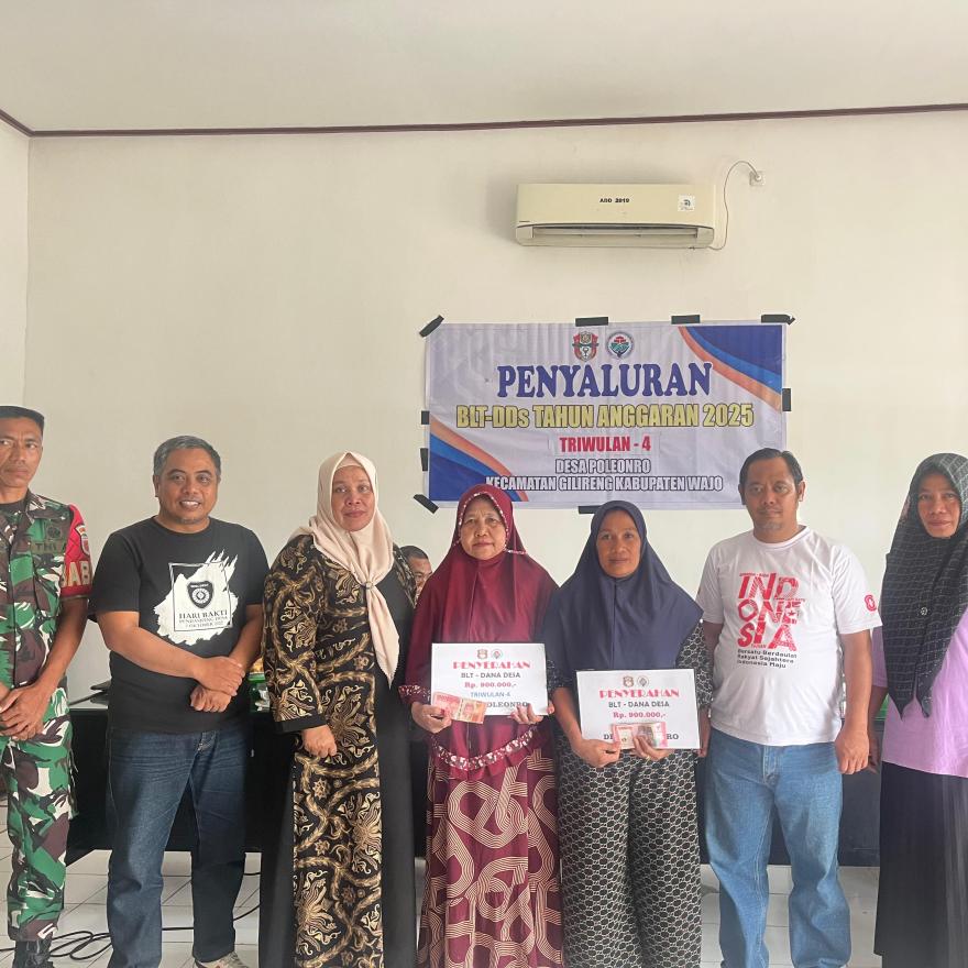 Desa Poleonro Salurkan BLT DDS Triwulan IV Tahun Anggaran 2025